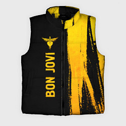 Мужской жилет Bon Jovi - gold gradient: по-вертикали, цвет: 3D-черный
