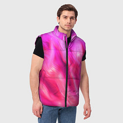 Мужской жилет Pink abstract texture, цвет: 3D-черный — фото 2