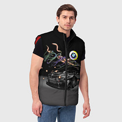 Мужской жилет Бэха в ночном неоновом городе, цвет: 3D-красный — фото 2