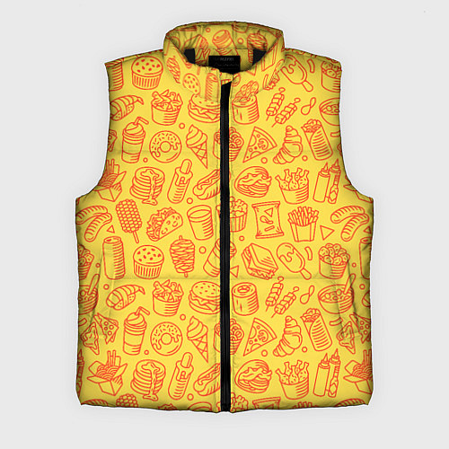 Мужской жилет Фастфуд - жёлтый / 3D-Черный – фото 1