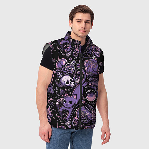 Мужской жилет Ведьминский паттерн / 3D-Светло-серый – фото 3