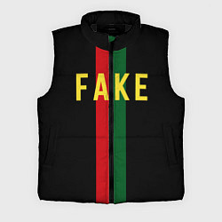 Мужской жилет Fake зелёная и красная полосы, цвет: 3D-черный