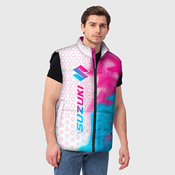 Мужской жилет Suzuki neon gradient style: по-вертикали, цвет: 3D-черный — фото 2