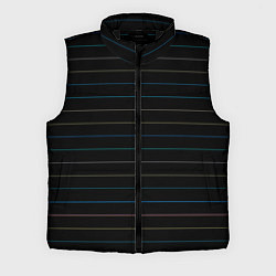 Мужской жилет Разноцветные полосы на чёрном, цвет: 3D-черный