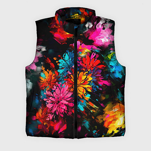 Мужской жилет Краски и цветы / 3D-Черный – фото 1