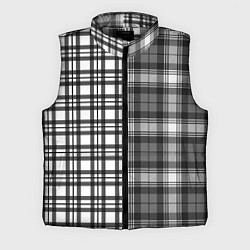 Мужской жилет Черно-белый паттерн клетка, цвет: 3D-светло-серый