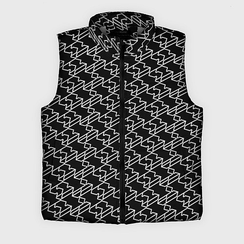 Мужской жилет Киберпанк линии белые / 3D-Светло-серый – фото 1