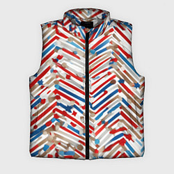Мужской жилет Новогодние линии синий и красный