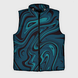 Мужской жилет Абстракция сине-зелёная искажённая, цвет: 3D-светло-серый