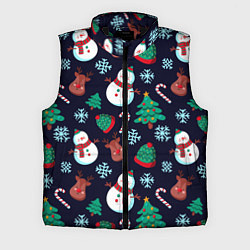 Мужской жилет Снеговички с рождественскими оленями и елками