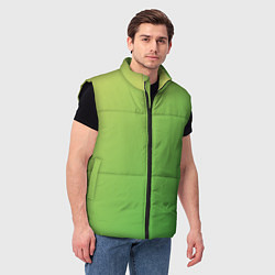 Мужской жилет Градиент - зеленый лайм, цвет: 3D-черный — фото 2