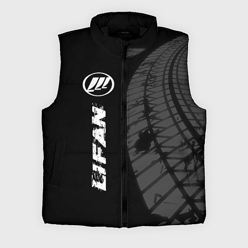 Мужской жилет Lifan speed на темном фоне со следами шин: по-верт / 3D-Черный – фото 1