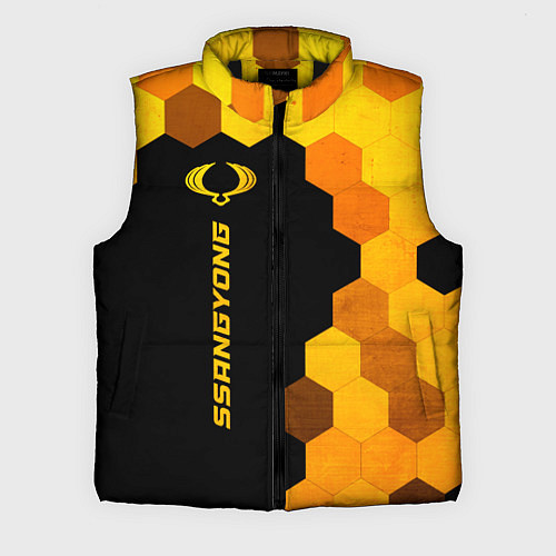 Мужской жилет SsangYong - gold gradient: по-вертикали / 3D-Черный – фото 1