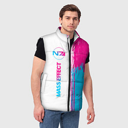 Мужской жилет Mass Effect neon gradient style: по-вертикали, цвет: 3D-черный — фото 2