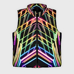 Мужской жилет Зеркальный неоновый паттерн - нейросеть, цвет: 3D-светло-серый