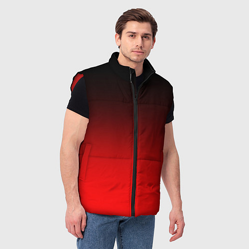 Мужской жилет Градиент: от черного до ярко-красного / 3D-Красный – фото 3