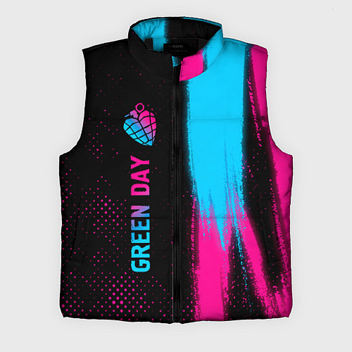 Мужской жилет Green Day - neon gradient: по-вертикали / 3D-Черный – фото 1