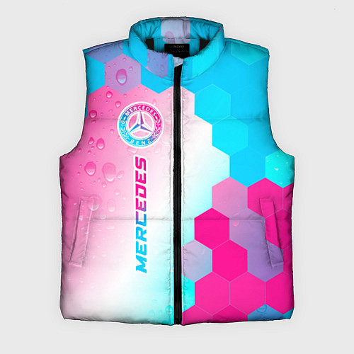 Мужской жилет Mercedes neon gradient style по-вертикали / 3D-Черный – фото 1
