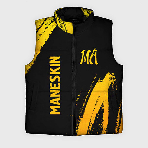 Мужской жилет Maneskin - gold gradient вертикально / 3D-Черный – фото 1