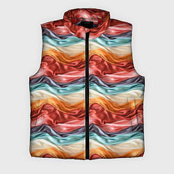 Мужской жилет Разноцветные полосы текстура ткани, цвет: 3D-красный