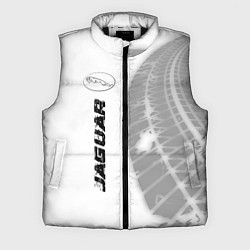 Мужской жилет Jaguar speed на светлом фоне со следами шин по-вер