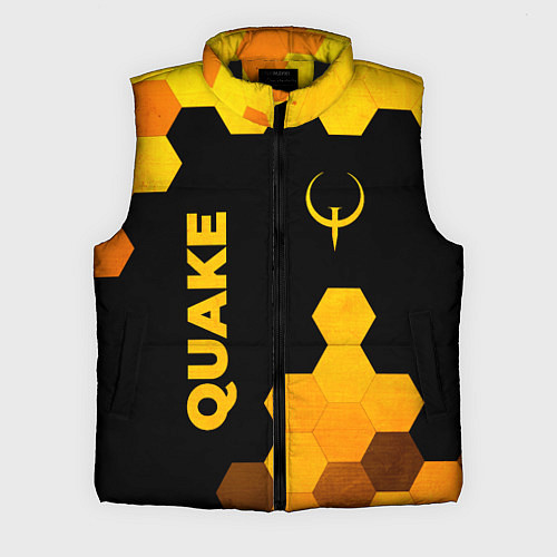 Мужской жилет Quake - gold gradient вертикально / 3D-Черный – фото 1