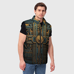 Мужской жилет Симметрический узор в египетском стиле, цвет: 3D-черный — фото 2