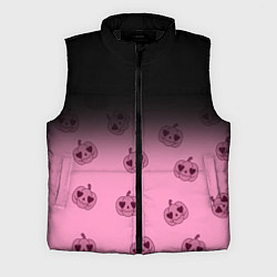 Мужской жилет Черно-розовый градиент и хэллоуинские тыквы паттер, цвет: 3D-черный