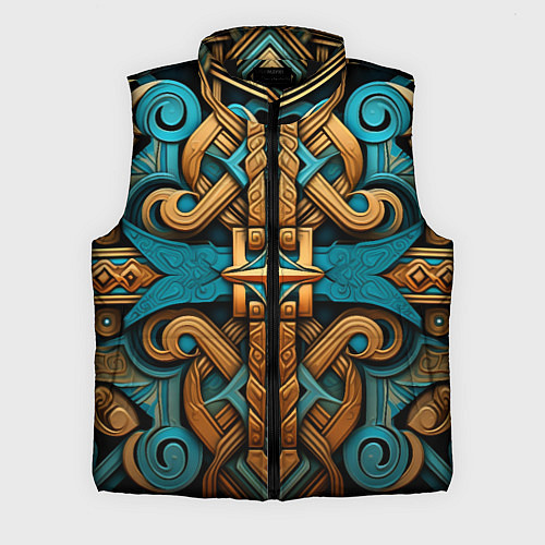 Мужской жилет Орнамент в норвежском стиле / 3D-Черный – фото 1