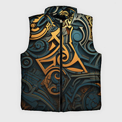 Мужской жилет Абстрактный узор в викингском стиле, цвет: 3D-черный