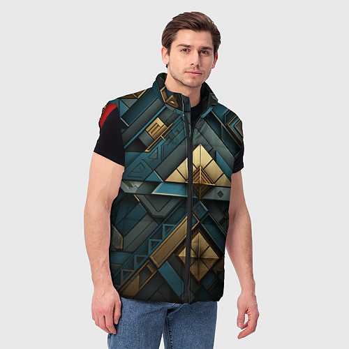 Мужской жилет Геометрический узор в египетском стиле / 3D-Красный – фото 3