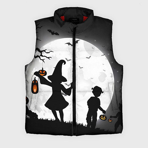 Мужской жилет Дети на ночной прогулке / 3D-Красный – фото 1