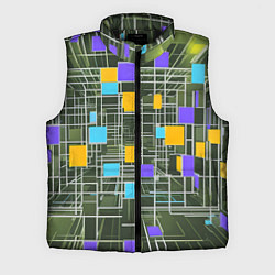 Мужской жилет Разноцветные квадраты и белые полосы