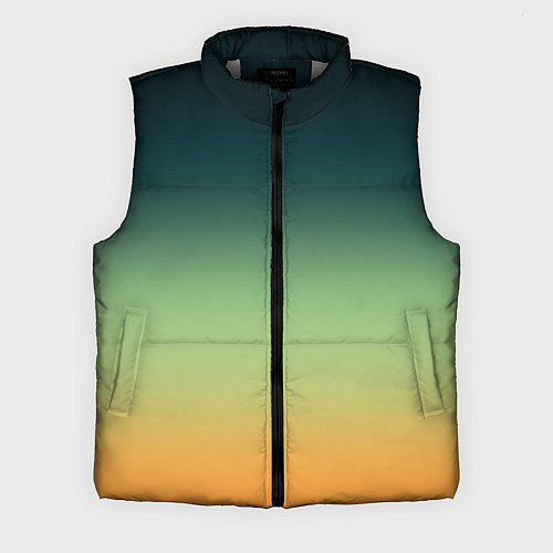 Мужской жилет Темно-зеленый и желтый градиент / 3D-Светло-серый – фото 1