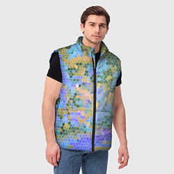 Мужской жилет Разноцветный витраж, цвет: 3D-черный — фото 2