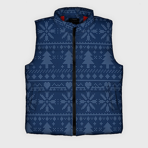 Мужской жилет Зимние узоры в скандинавском стиле / 3D-Красный – фото 1