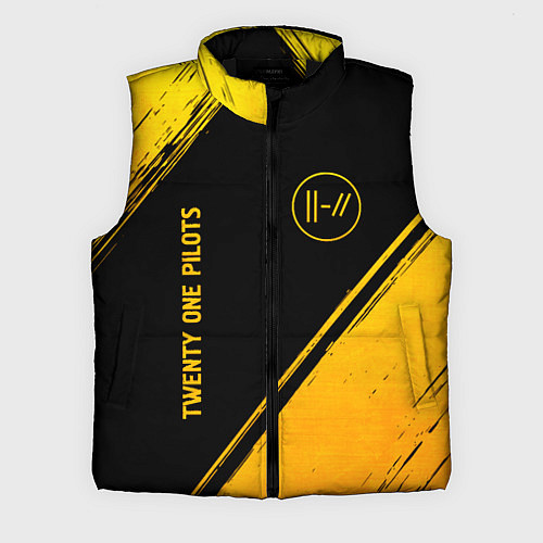 Мужской жилет Twenty One Pilots - gold gradient вертикально / 3D-Черный – фото 1
