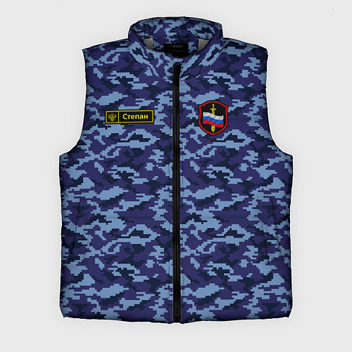 Мужской жилет Камуфляж синий - Степан / 3D-Светло-серый – фото 1