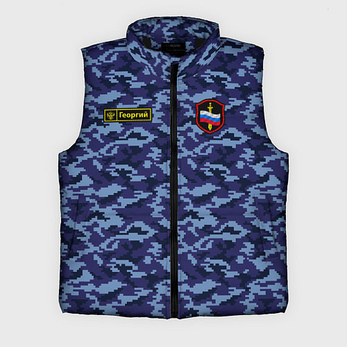 Мужской жилет Камуфляж синий - Георгий / 3D-Черный – фото 1