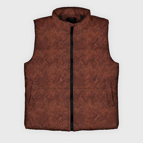 Мужской жилет Красно-коричневый имитация меха / 3D-Черный – фото 1