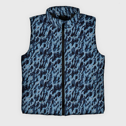 Мужской жилет Размытый пятнистый синий / 3D-Черный – фото 1