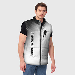 Мужской жилет Counter Strike glitch на светлом фоне вертикально, цвет: 3D-черный — фото 2