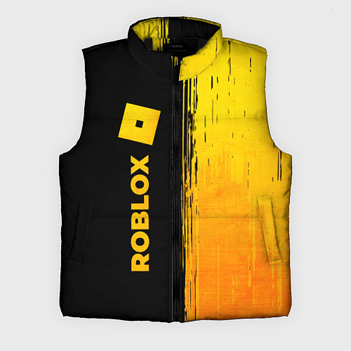 Мужской жилет Roblox - gold gradient по-вертикали / 3D-Черный – фото 1