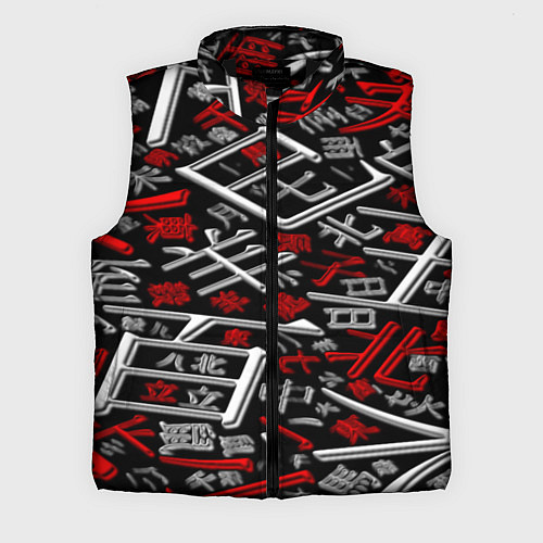 Мужской жилет Японские аниме иероглифы / 3D-Черный – фото 1