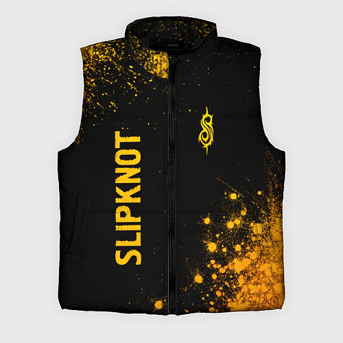 Мужской жилет Slipknot - gold gradient вертикально / 3D-Черный – фото 1