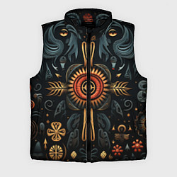 Мужской жилет Паттерн в славянской стилистике, цвет: 3D-черный