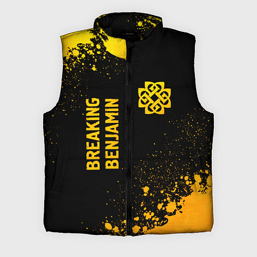 Мужской жилет Breaking Benjamin - gold gradient вертикально / 3D-Черный – фото 1