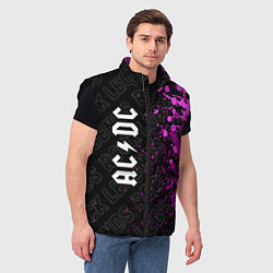Мужской жилет AC DC rock legends по-вертикали, цвет: 3D-черный — фото 2