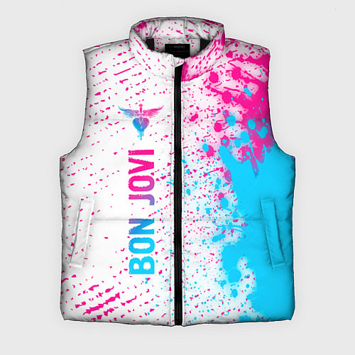 Мужской жилет Bon Jovi neon gradient style по-вертикали / 3D-Черный – фото 1