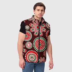 Мужской жилет Новогодний принт красный, цвет: 3D-черный — фото 2